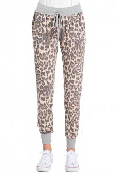 Heimish Usa Animal Print Joggers In Brown