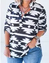 Heimish Usa Aztek Shirt In Black In Black