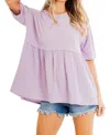 Heimish Usa Babydoll Top In Lavender In Purple