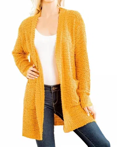 Heimish Usa Bubble Knit Sweater Cardigan In Mustard In Yellow