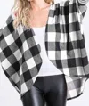Heimish Usa Buffalo Plaid Cardigan In Black & Ivory In Black