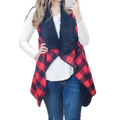 Heimish Usa Buffalo Plaid Vest In Red/black In Blue