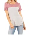 Heimish Usa Colorblock Pocket Tee In Mauve In Multi