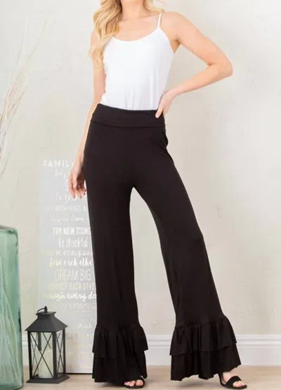 Heimish Usa Double Ruffle Pants In Black