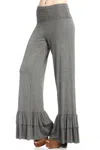 Heimish Usa Double Ruffle Pants In Charcoal
