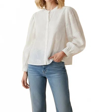 Heimish Usa Eyelet Embroidered Puff Sleeve Blouse In White