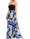 Heimish Usa Floral Print Sleeveless Maxi Dress In Navy In Blue