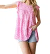 Heimish Usa Floral Ruffled Tiered Top In Pink In Pink