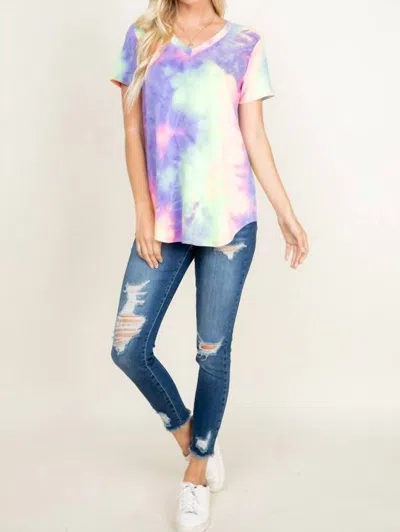Heimish Usa Free Spirit Tie Dye Top - Plus In Purple/lime In Multi