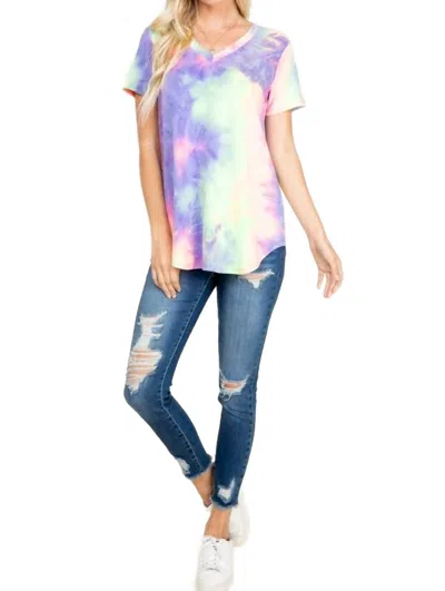 Heimish Usa Free Spirit Tie Dye Top - Plus In Purple/lime In Multi