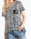 Heimish Usa Glittered Pocket Top In Black In Black