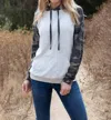 Heimish Usa Healther Stripe Hoodie In White/grey In Multi