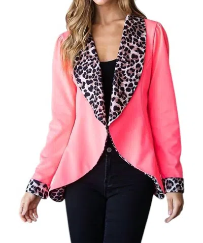 Heimish Usa Hot Shot Blazer Jacket In Hot Pink Cheetah In Multi