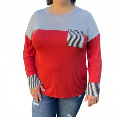 Heimish Usa It's A Fine Line Top In Rust In Red