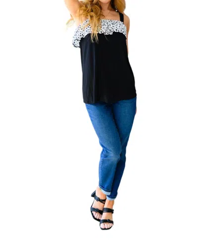 Heimish Usa Julie Flounce Detail Tank Top In Black