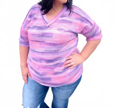 Heimish Usa Kelly Ribbed Top In Shades Of Pink In Multi
