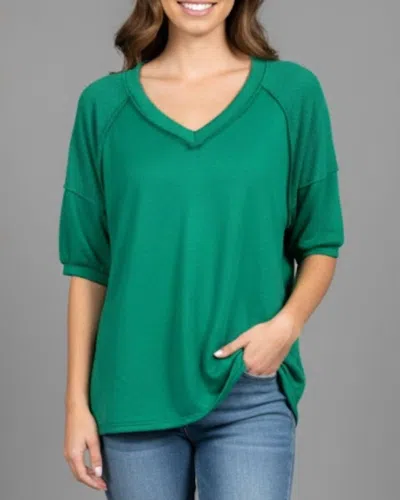 Heimish Usa Kelly V- Neck Top In Green
