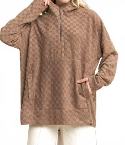 Heimish Usa Kelsey Textured Hoodie In Mocha In Brown