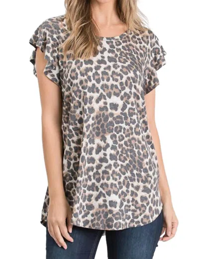 Heimish Usa Leopard Ruffle Top - Plus In Multi In Animal Print