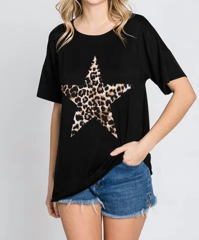 Heimish Usa Leopard Star Tee In Black