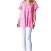 Heimish Usa Leopard Tiered Short Sleeve Top In Pink In Pink
