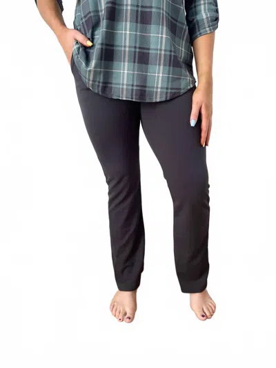 Heimish Usa Logan Stretchy Flare Pants In Charcoal In Black