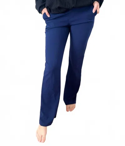 Heimish Usa Logan Stretchy Flare Pants In Navy In Blue