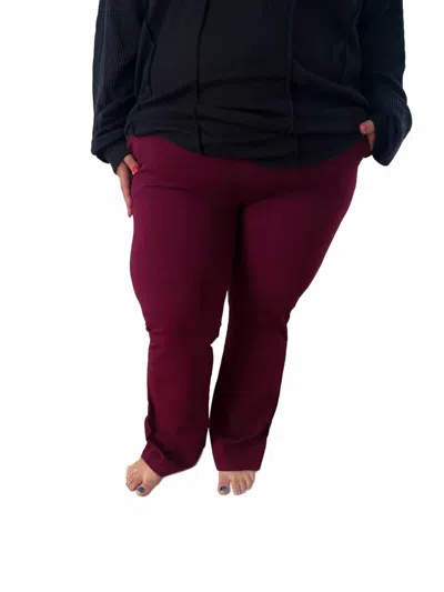 Heimish Usa Logan Stretchy Flare Pants In Wine In Brown