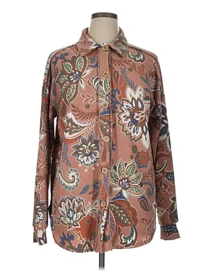 Pre-owned Heimish Usa Long Sleeve Blouse In Brown