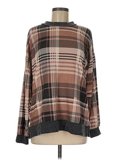 Pre-owned Heimish Usa Long Sleeve Blouse In Brown
