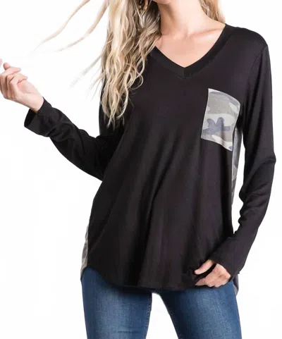 Heimish Usa Long Sleeve Top In Camo In Black