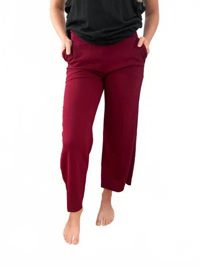 Heimish Usa Lucy Wide Leg Stretchy Crop Pants In Burgundy