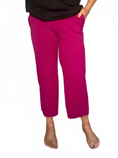 Heimish Usa Lucy Wide Leg Stretchy Crop Pants In Magenta In Pink