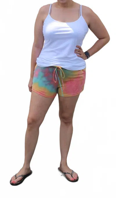 Heimish Usa Mango Ginger Tie Dye Shorts In Fuchsia Blue In Multi