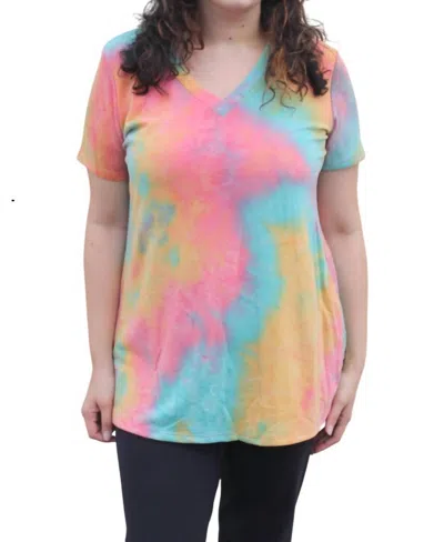 Heimish Usa Mango Ginger Tie Dye Top In Pink Multi