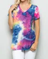 Heimish Usa Paradise Tie Dye Top In Hot Pink Multi In Pink