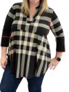 Heimish Usa Plaid Babydoll Top In Black Multi In Multi