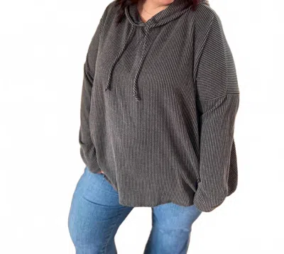 Heimish Usa Pull-on Hooded Top In Charcoal In Gray