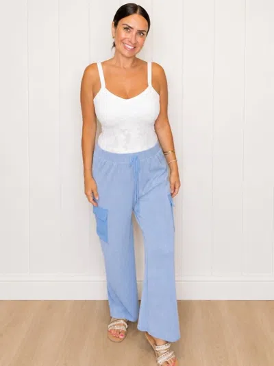 Heimish Usa Ribbed Cargo Bottoms In Blue