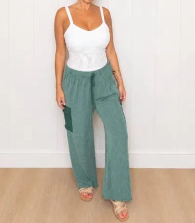 Heimish Usa Ribbed Cargo Bottoms In Hunter Green