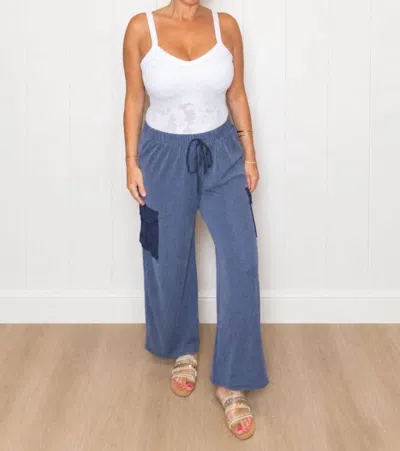 Heimish Usa Ribbed Cargo Bottoms In Navy In Blue