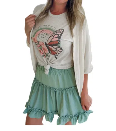 Heimish Usa Ruffle Tiered Skirt In Sage In Multi