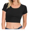 Heimish Usa Seamless Ribbed Crop Top In Black In Black