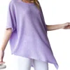 Heimish Usa Short Sleeve Asymmetrical Top In Purple In Purple
