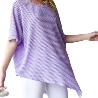 Heimish Usa Short Sleeve Asymmetrical Top In Purple
