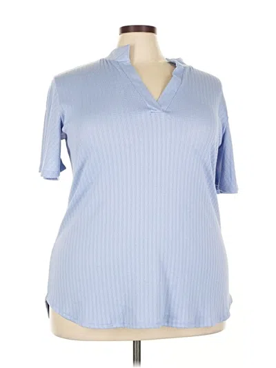 Pre-owned Heimish Usa Short Sleeve Blouse In Blue