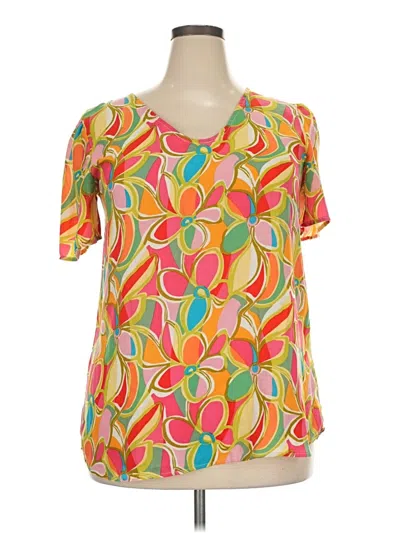 Pre-owned Heimish Usa Short Sleeve Blouse In Orange