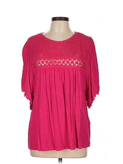 Pre-owned Heimish Usa Short Sleeve Blouse In Pink
