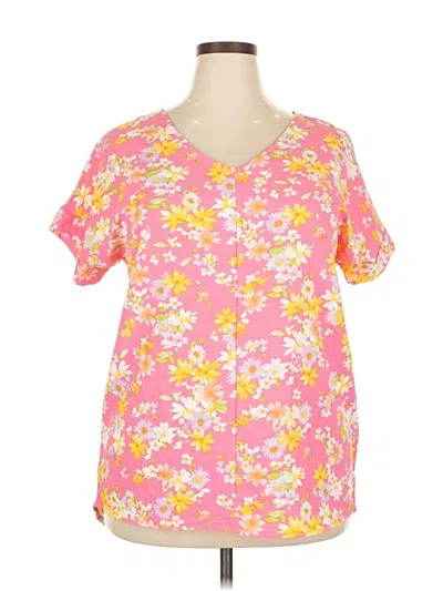 Pre-owned Heimish Usa Short Sleeve Blouse In Pink