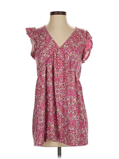 Pre-owned Heimish Usa Short Sleeve Blouse In Pink